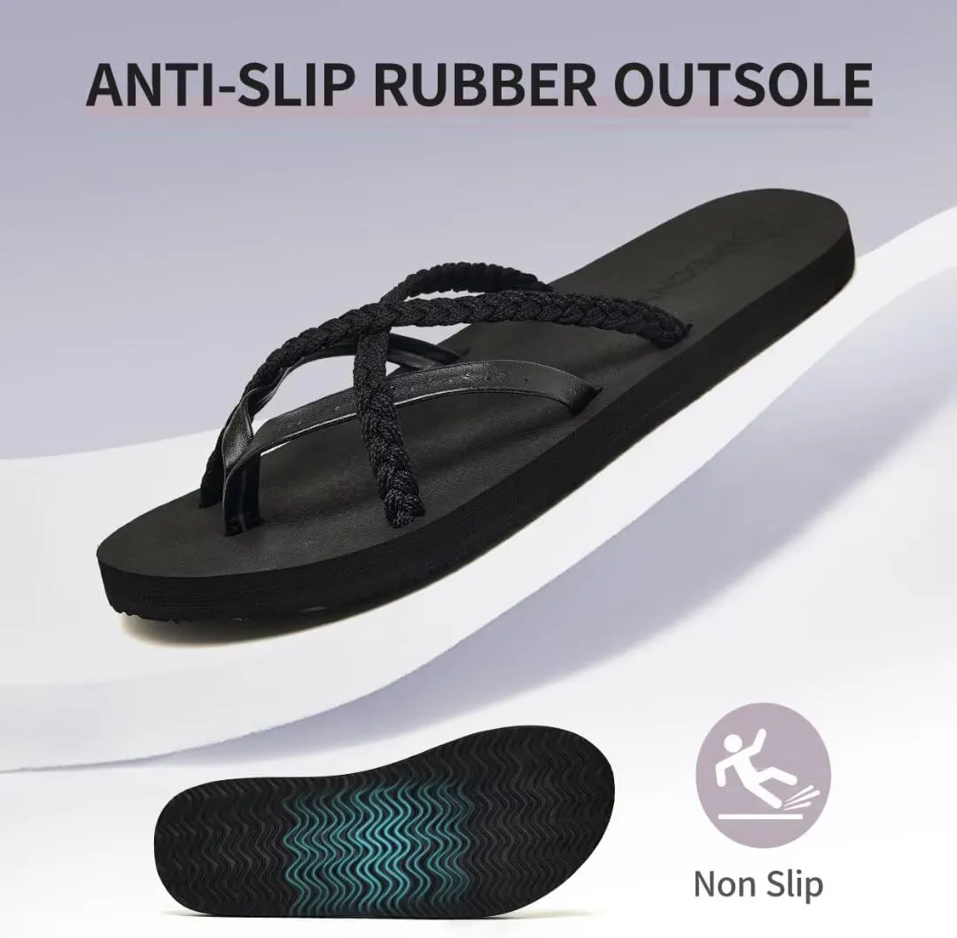 MEGNYA Women's Arch Support Flip Flops Sandals, Comfortable Summer Beach Slippers, Casual Walking Sandals