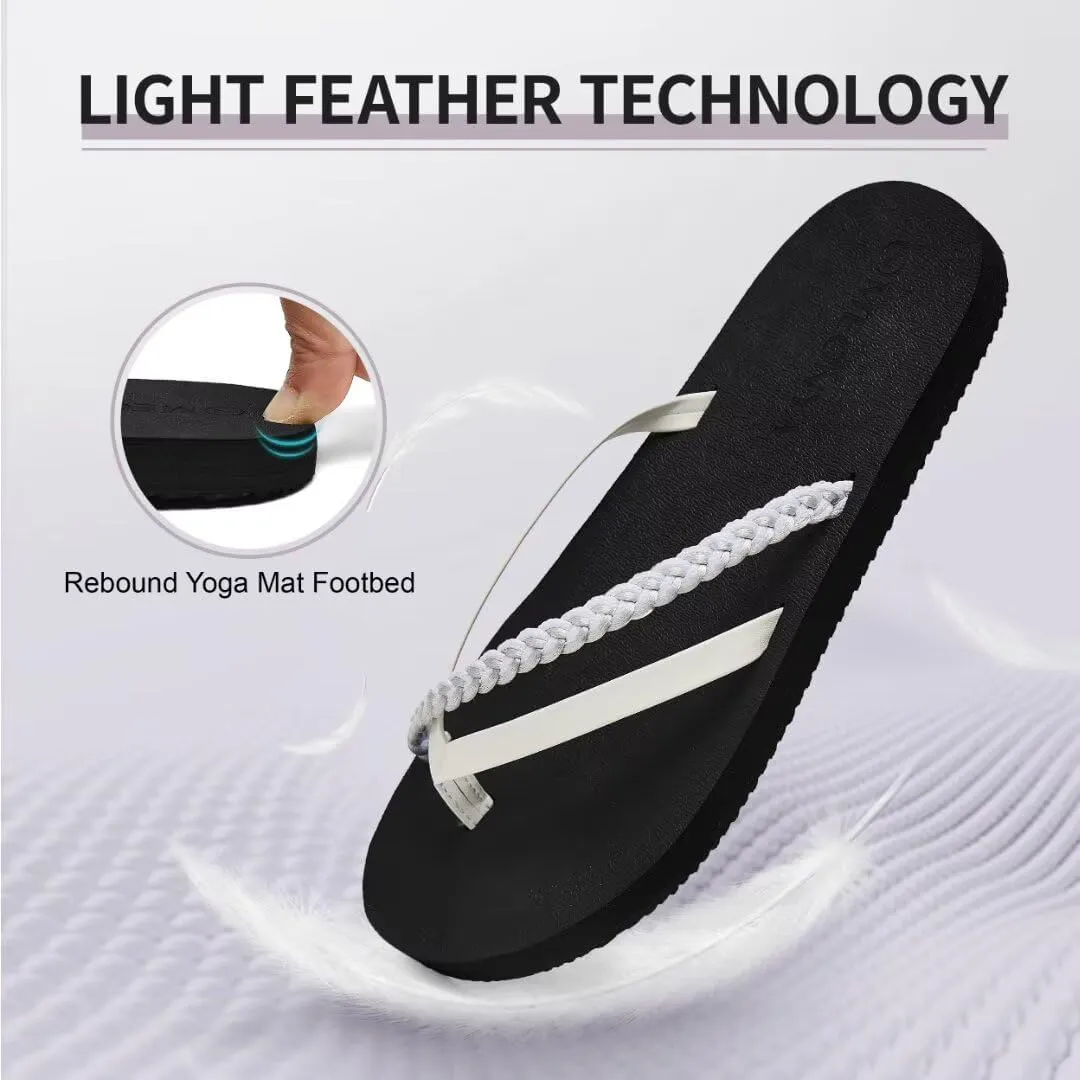 MEGNYA Women's Arch Support Flip Flops Sandals, Comfortable Summer Beach Slippers, Casual Walking Sandals