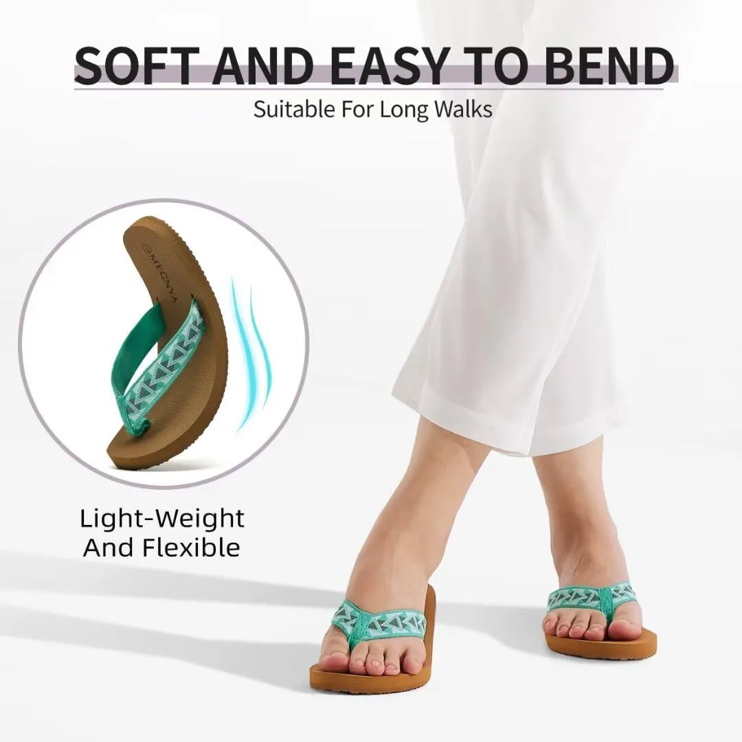 MEGNYA Women's Arch Support Flip Flops Sandals, Comfortable Summer Beach Slippers, Casual Walking Sandals
