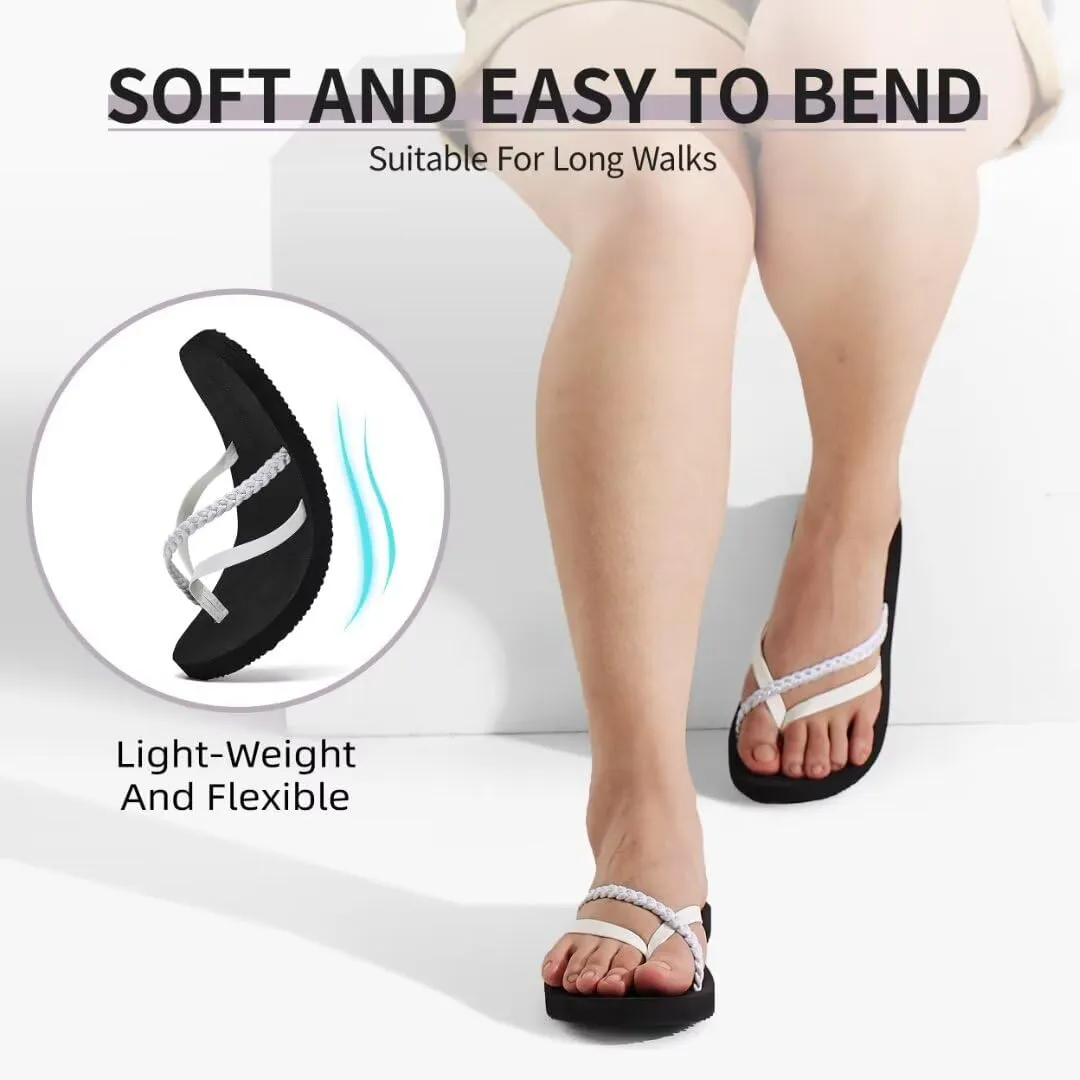 MEGNYA Women's Arch Support Flip Flops Sandals, Comfortable Summer Beach Slippers, Casual Walking Sandals