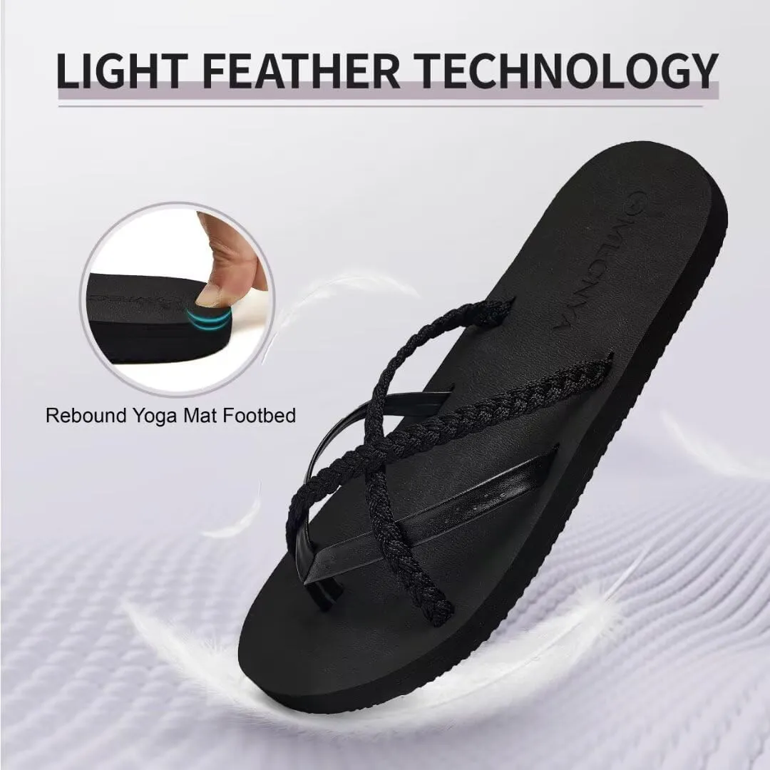 MEGNYA Women's Arch Support Flip Flops Sandals, Comfortable Summer Beach Slippers, Casual Walking Sandals