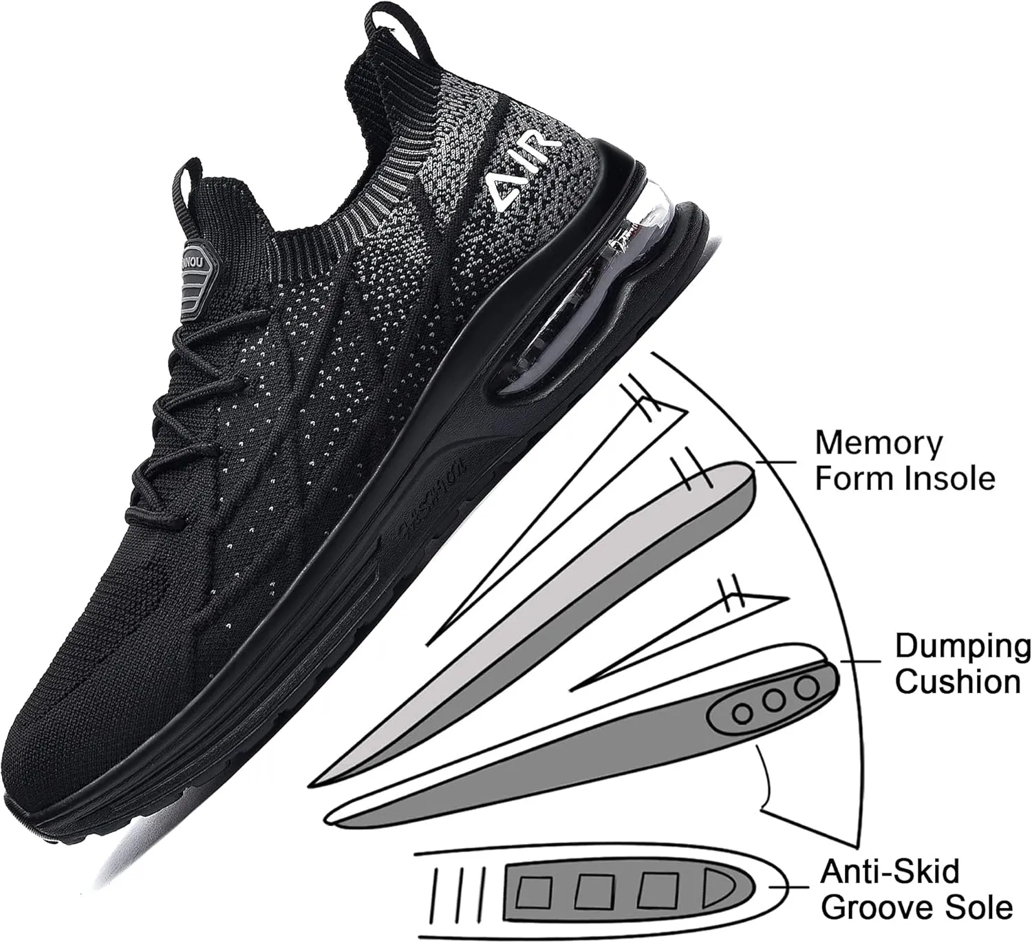 Mens Air Running Shoes Athletic Tennis Sneakers US 7.5-US 13…