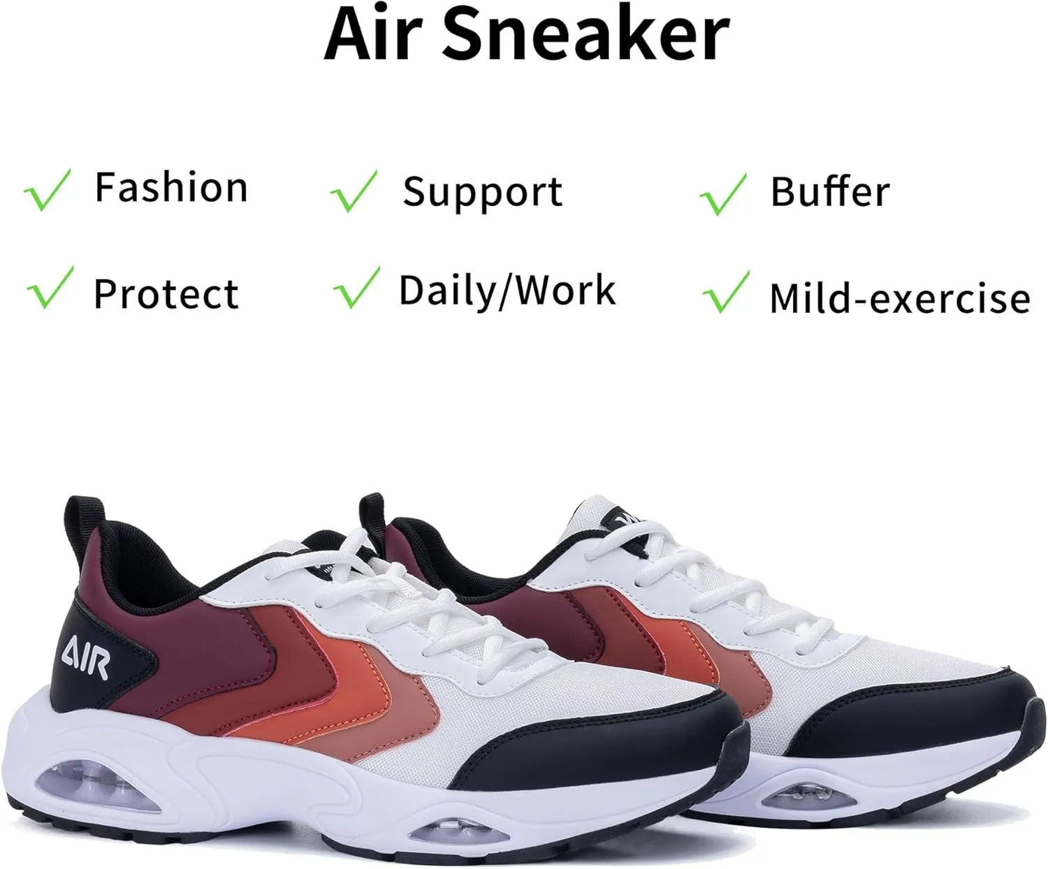Mens Air Running Shoes Tennis Athletic Sneakers Lightweight Breathable Non Slip Walking Jogging Workout Gym Sports Footwear US 7-13