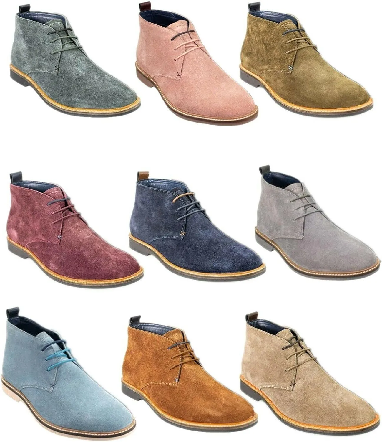 Mens Chukka Suede Lace Up Ankle Boots Classic Casual Shoes