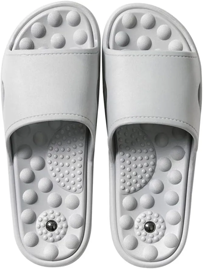 Mens House Slippers for Women, Sole Magnet Massage Slippers for Men and Women, Bathroom Quick-drying Sandals Couples Slippers Non-slip Bath Spa Shoes with Arch Support