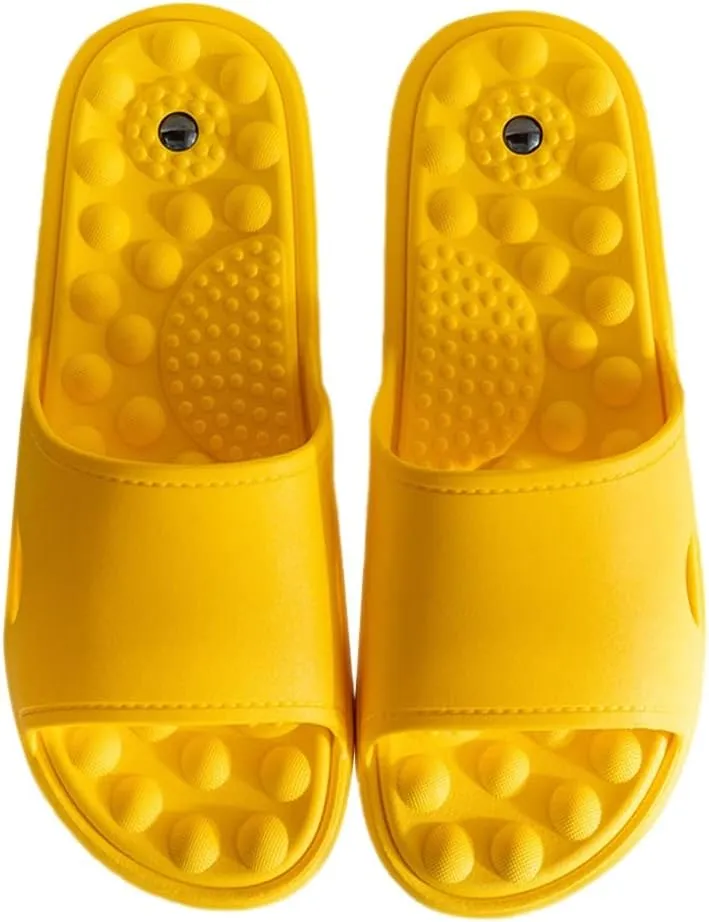 Mens House Slippers for Women, Sole Magnet Massage Slippers for Men and Women, Bathroom Quick-drying Sandals Couples Slippers Non-slip Bath Spa Shoes with Arch Support