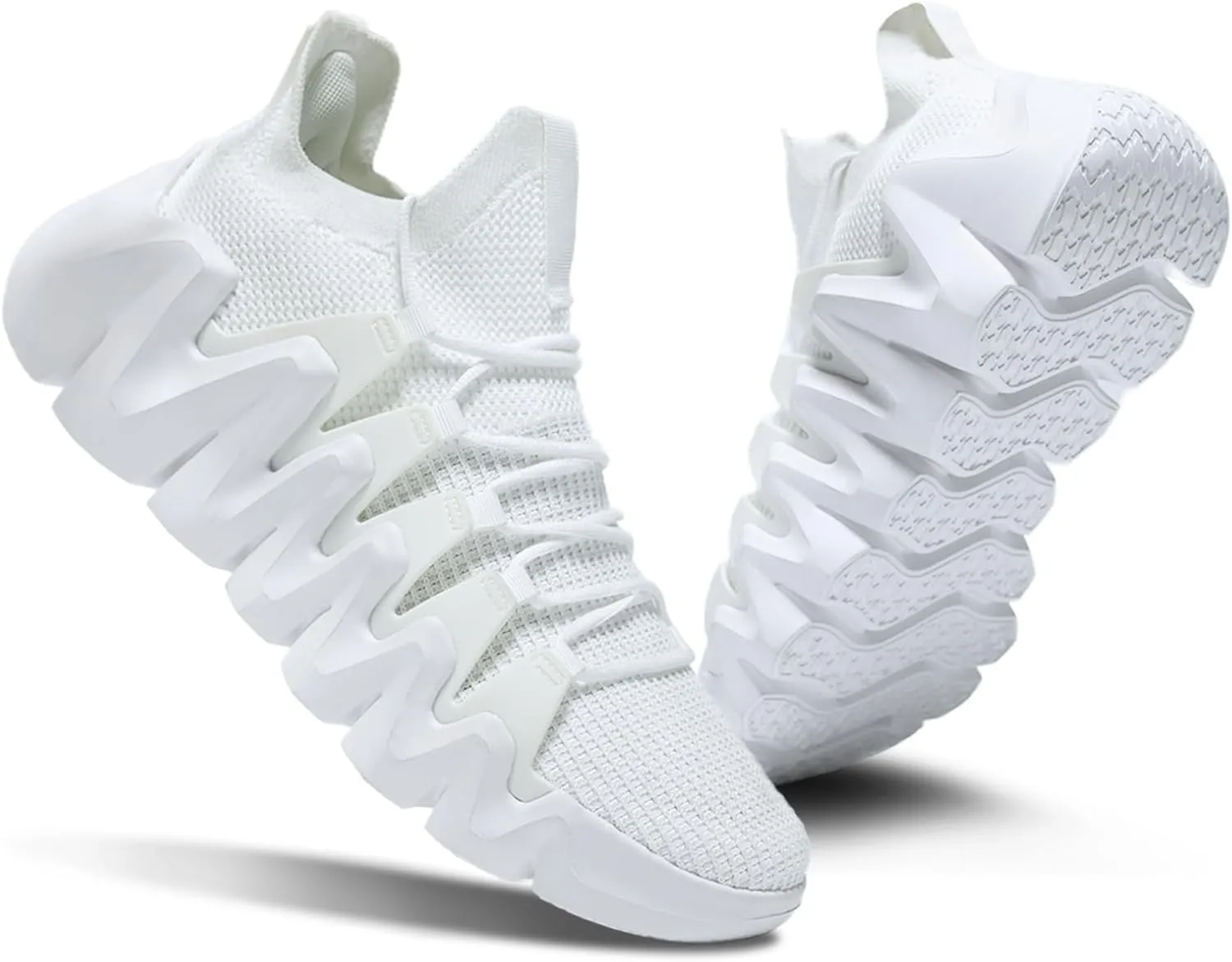 Men's Lightweight Walking Sneakers - Breathable Cushioning Gym Shoes Slip-Resistant Athletic Shoes for Running