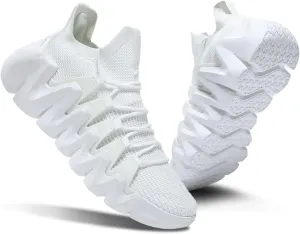 Men's Lightweight Walking Sneakers - Breathable Cushioning Gym Shoes Slip-Resistant Athletic Shoes for Running