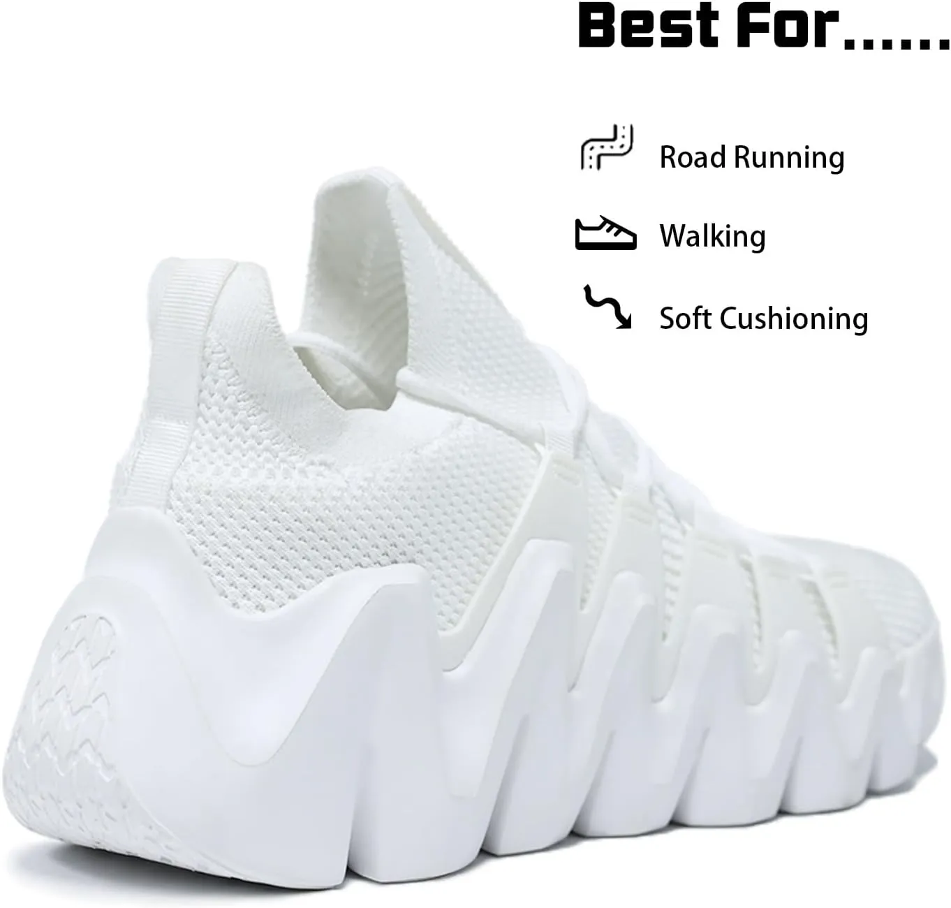 Men's Lightweight Walking Sneakers - Breathable Cushioning Gym Shoes Slip-Resistant Athletic Shoes for Running