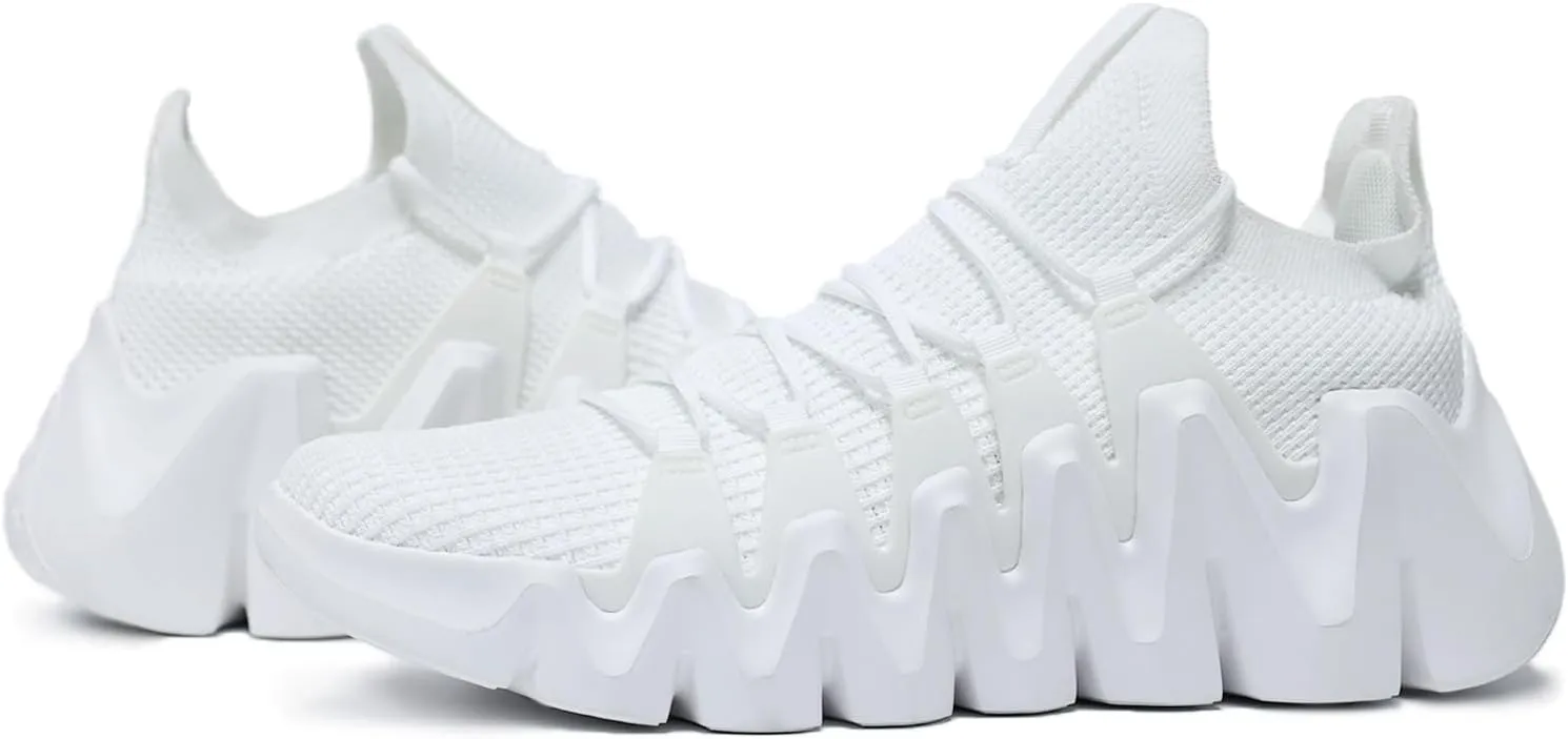 Men's Lightweight Walking Sneakers - Breathable Cushioning Gym Shoes Slip-Resistant Athletic Shoes for Running