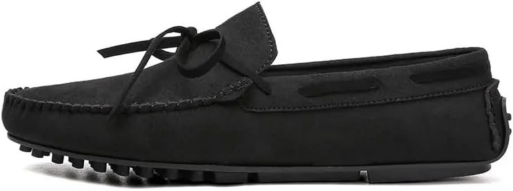 Mens Loafers Shoe Suede Vegan Leather Moccasins Driving Loafers Flat Heel Flexible Lightweight Classic Casual Slip On
