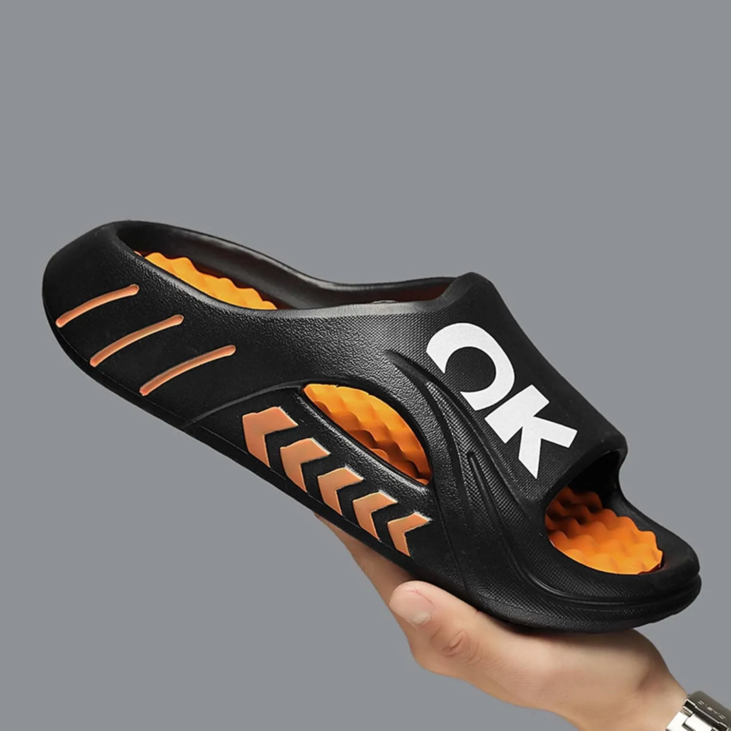 Men's non slip massage sole, casual one-piece drag, comfortable beach sandals, quick drying shower shoes
