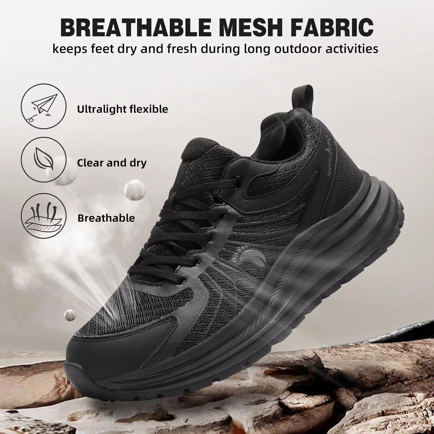 Men's Orthopedic Trail Running Shoes: Comfortable Casual Arch Support Plantar Fasciitis Workout Walking Shoes, Orthotic Flat Feet Hiking Sport Gym Cross Training Sneakers for Foot and Heel Pain Relief