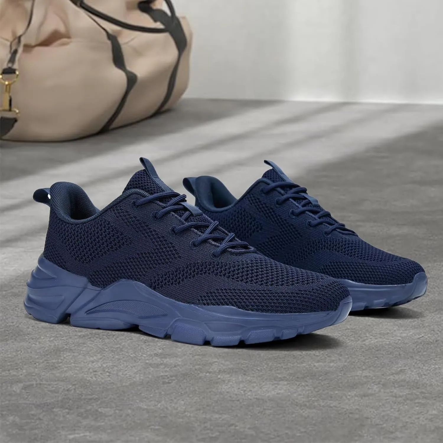 Mens Road-Running Shoes Walking Shoes Fashion Athletic Sneakers Working Gym Comfort Lightweight Mesh Shoes