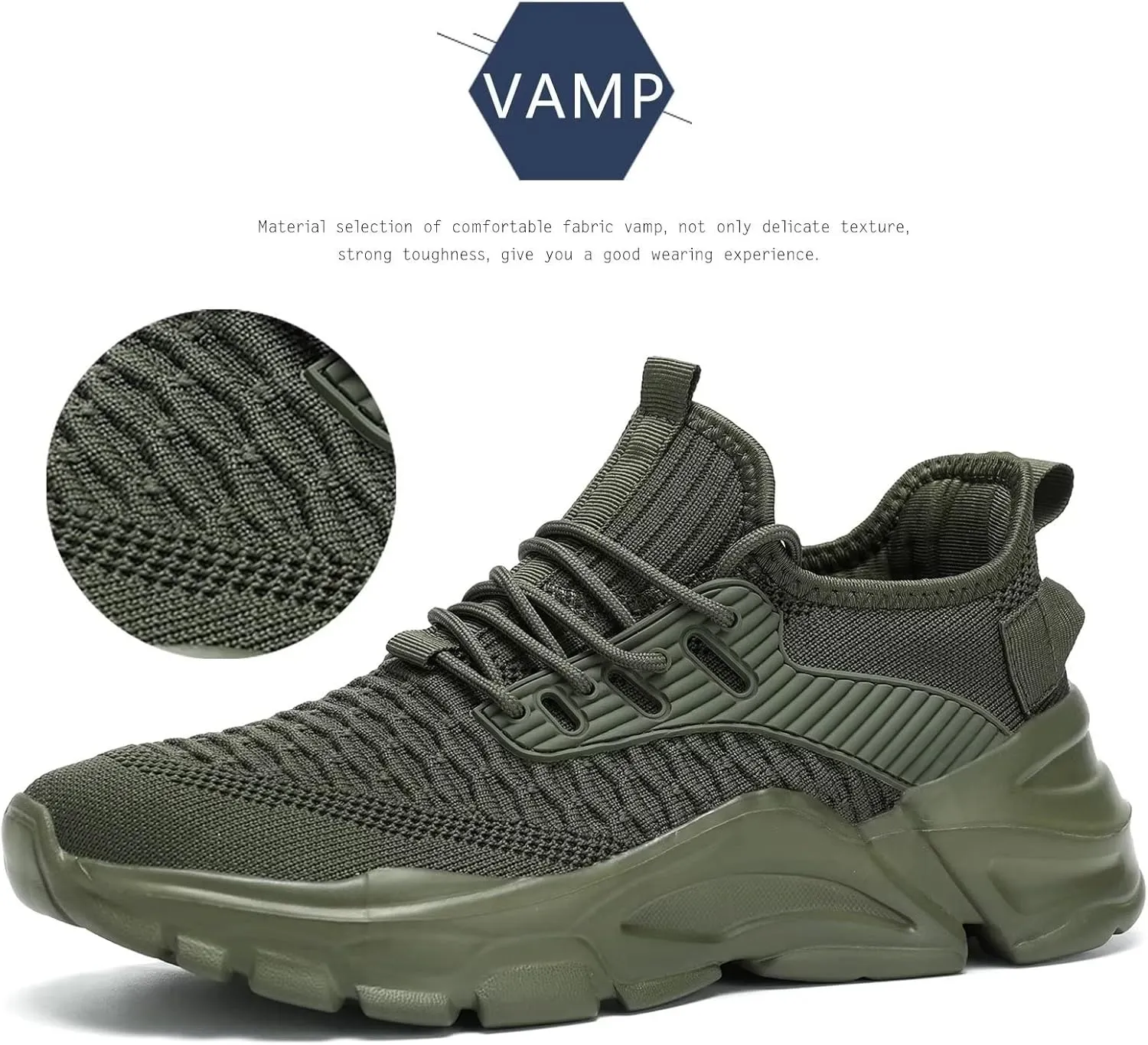 Men's Running Shoes, Non Slip, Breathable, Lightweight Fashion Sneakers, Slip Resistant Athletic Sports Walking Gym Work Shoes