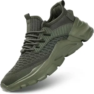 Men's Running Shoes, Non Slip, Breathable, Lightweight Fashion Sneakers, Slip Resistant Athletic Sports Walking Gym Work Shoes