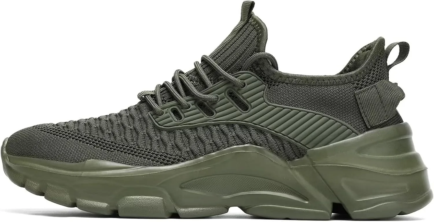 Men's Running Shoes, Non Slip, Breathable, Lightweight Fashion Sneakers, Slip Resistant Athletic Sports Walking Gym Work Shoes