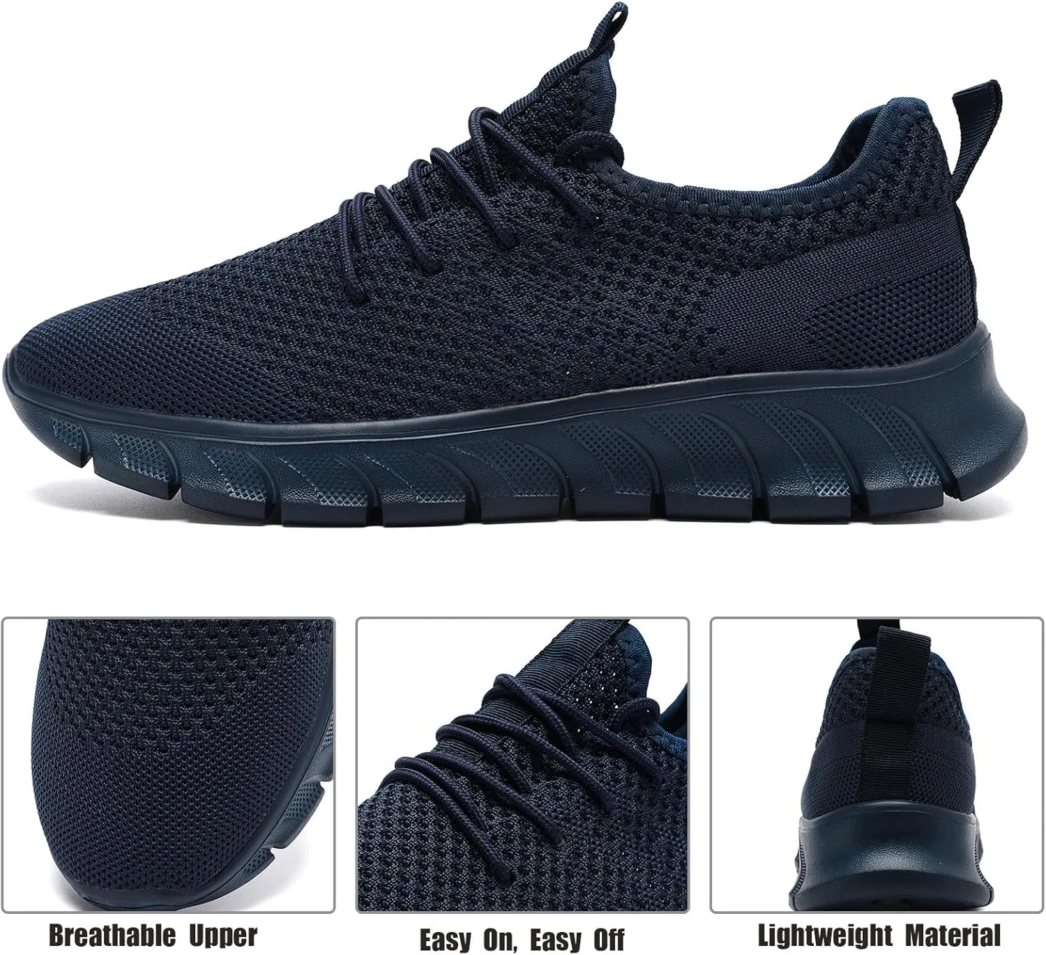 Mens Running Shoes Slip On Tennis Walking Sneakers Workout Athletic Lightweight Casual Sport Shoes