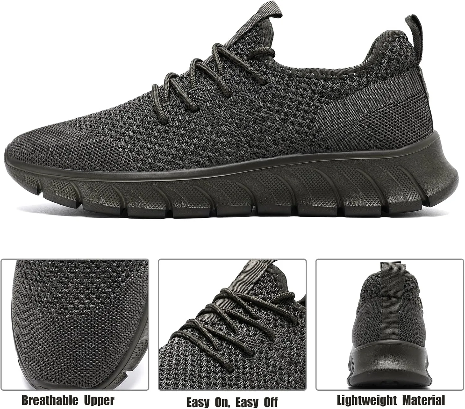 Mens Running Shoes Slip On Tennis Walking Sneakers Workout Athletic Lightweight Casual Sport Shoes