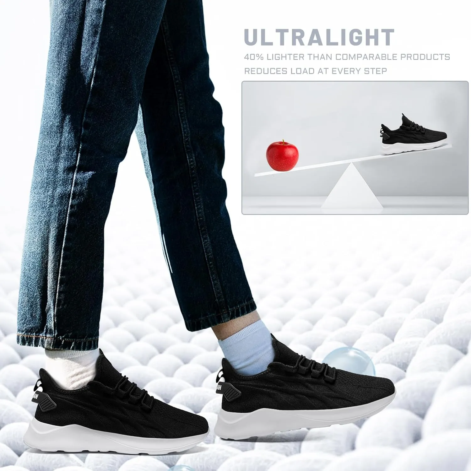 Mens Running Shoes Tennis Sneakers Walking Slip on Gym Workout Athletic Breathable Jogging Sport Casual Shoe