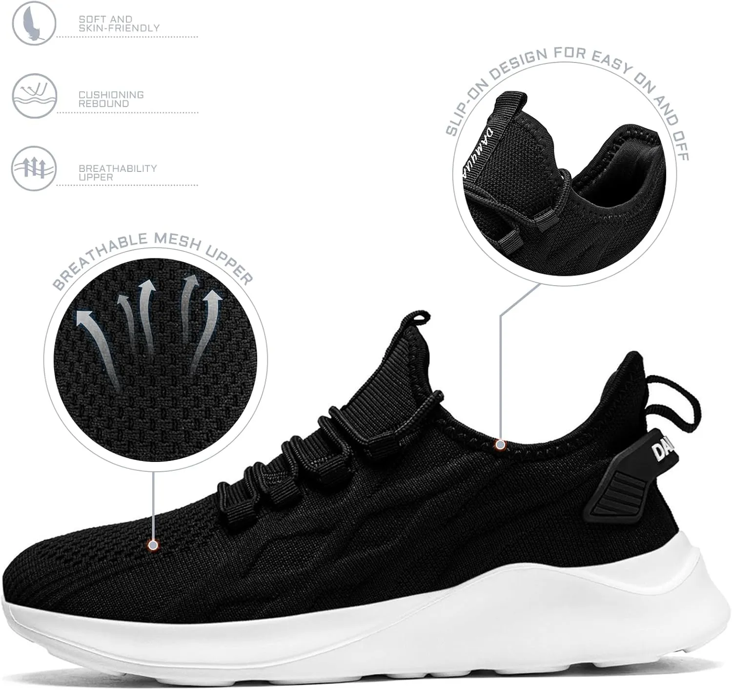 Mens Running Shoes Tennis Sneakers Walking Slip on Gym Workout Athletic Breathable Jogging Sport Casual Shoe
