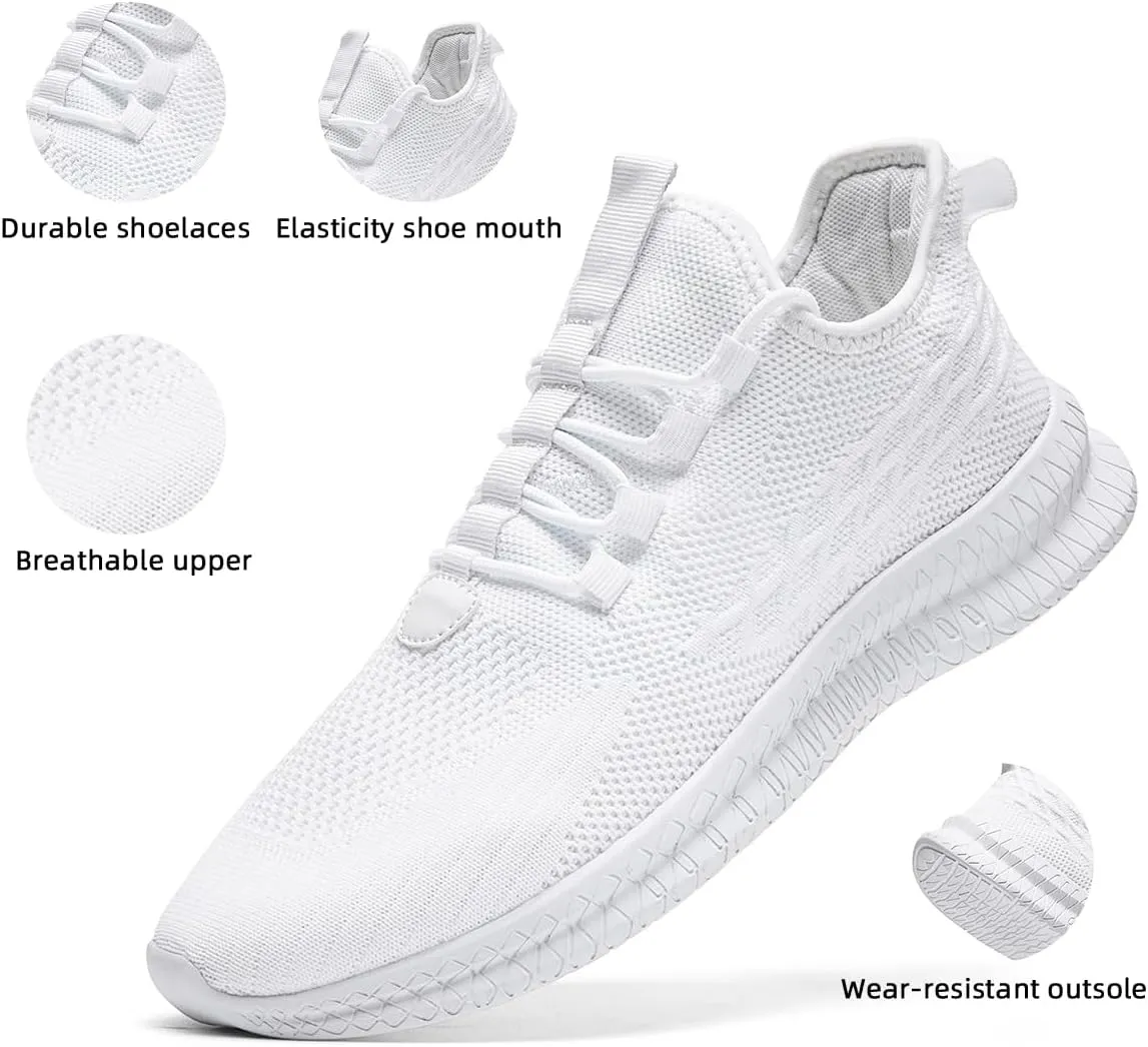 Men's Running Shoes Walking Sneakers Tennis Mens Shoes Casual Road Fashion Breathable Lightweight Slip on Workout Sport for Gym