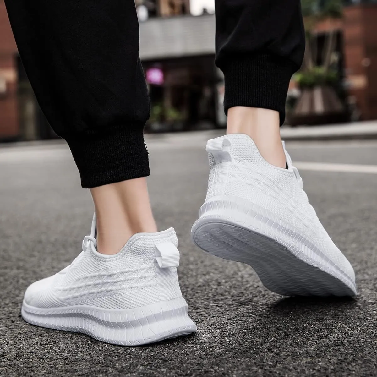 Men's Running Shoes Walking Sneakers Tennis Mens Shoes Casual Road Fashion Breathable Lightweight Slip on Workout Sport for Gym
