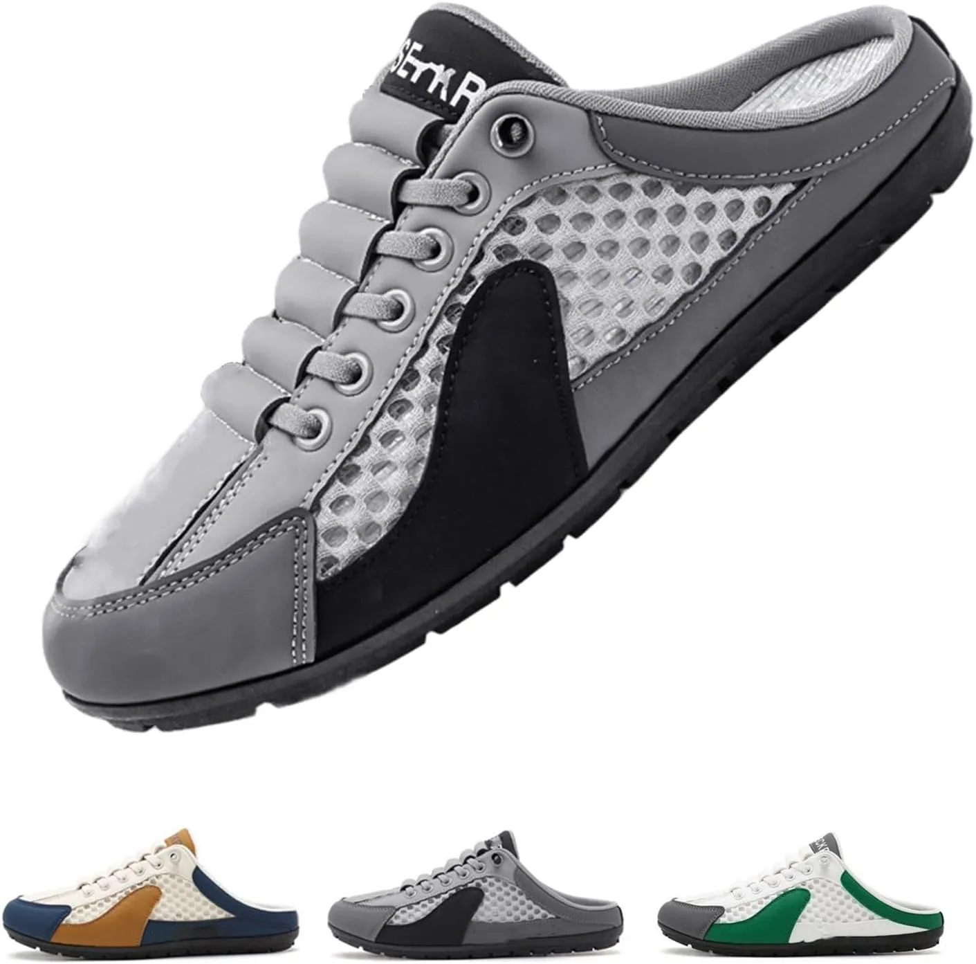 Men's Slip on Mule Sneakers Men Slippers Casual Sports Shoes Low Top Baotou Half Drag Sneakers for Men, Fashionable Mens Slip On Shoes for Spring Summer