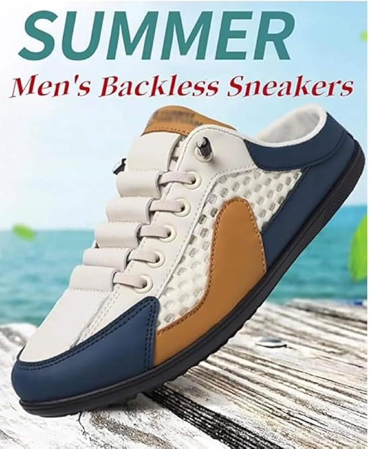 Men's Slip on Mule Sneakers Men Slippers Casual Sports Shoes Low Top Baotou Half Drag Sneakers for Men, Fashionable Mens Slip On Shoes for Spring Summer