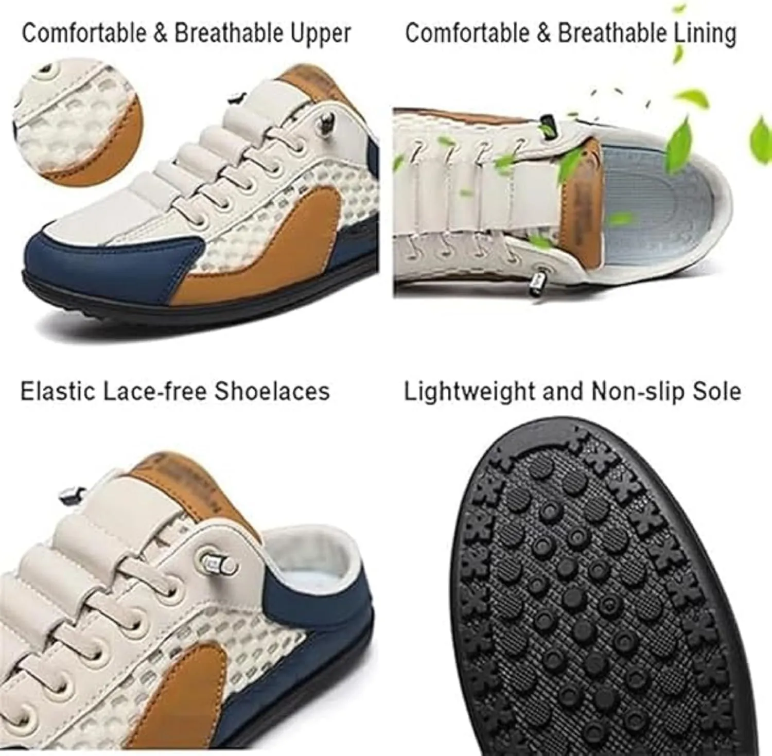 Men's Slip on Mule Sneakers Men Slippers Casual Sports Shoes Low Top Baotou Half Drag Sneakers for Men, Fashionable Mens Slip On Shoes for Spring Summer