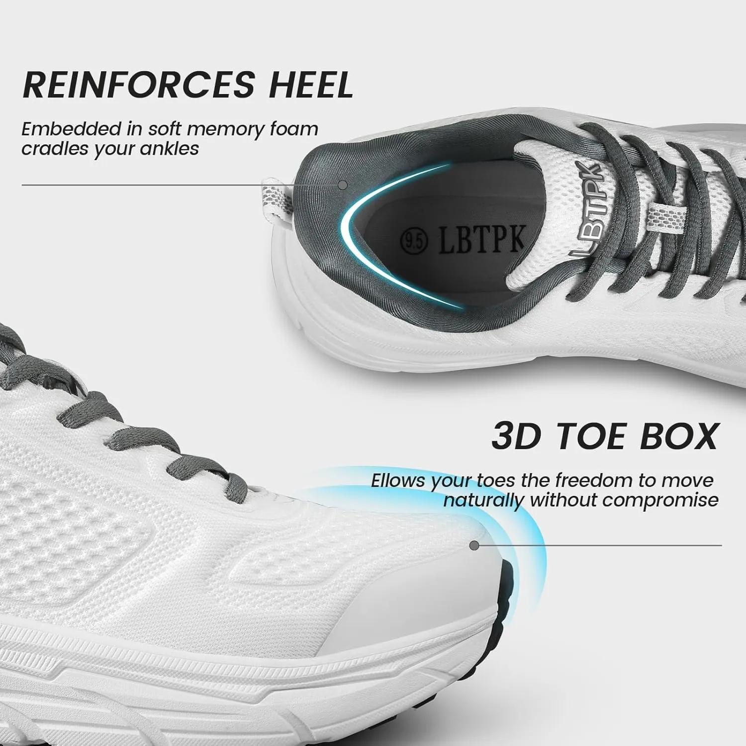 Mens Slip On Walking Shoes Running Tennis Shoes for Athletic Workout Gym Casual Non Slip Training Sneakers Breathable Knit Upper Indoor Outdoor