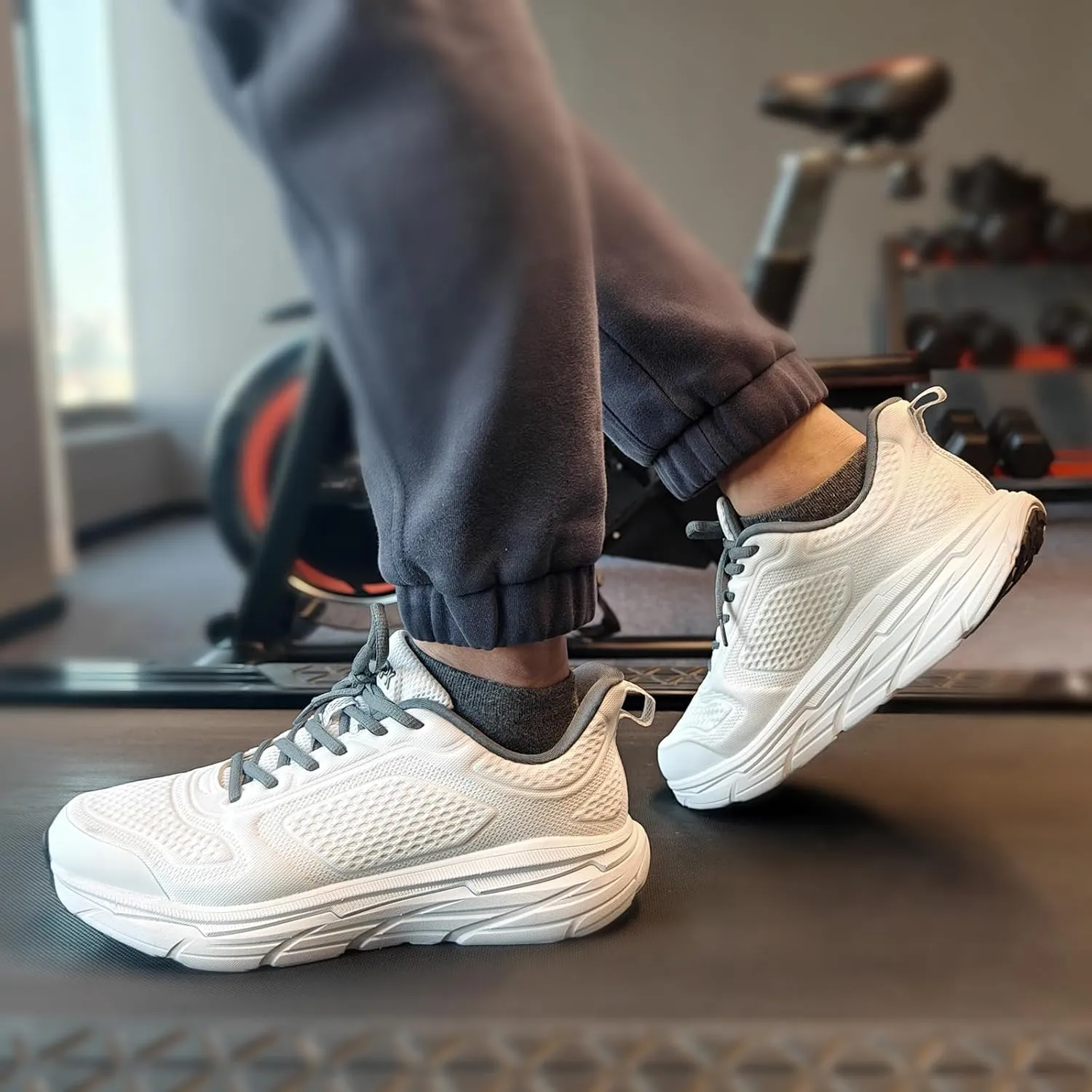 Mens Slip On Walking Shoes Running Tennis Shoes for Athletic Workout Gym Casual Non Slip Training Sneakers Breathable Knit Upper Indoor Outdoor