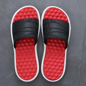 Men's Slippers, Outdoor Massage Slippers Summer, Thick Bottom,Sports Sandals and Slippers,180° Bend,Cone Massage Point, Slippers for Indoor and Outdoor (Color : D, Size : EUR 43-44)