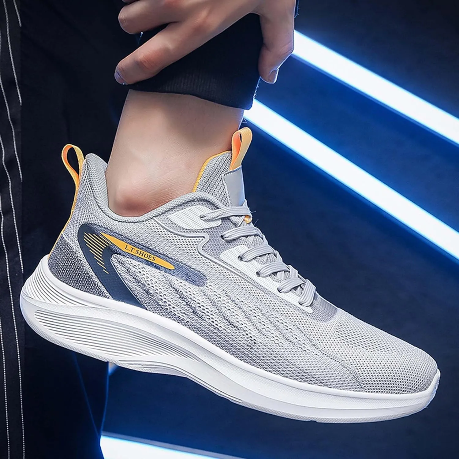Men's Sneakers,Lightweight Running Shoes,Casual Sneakers,Indoor and Outdoor Sneakers Trainers,Soft Breathable Knitted Mesh,Non-Slip Shock Absorption,Men's Jogging Shoes,Daily Walking Shoes