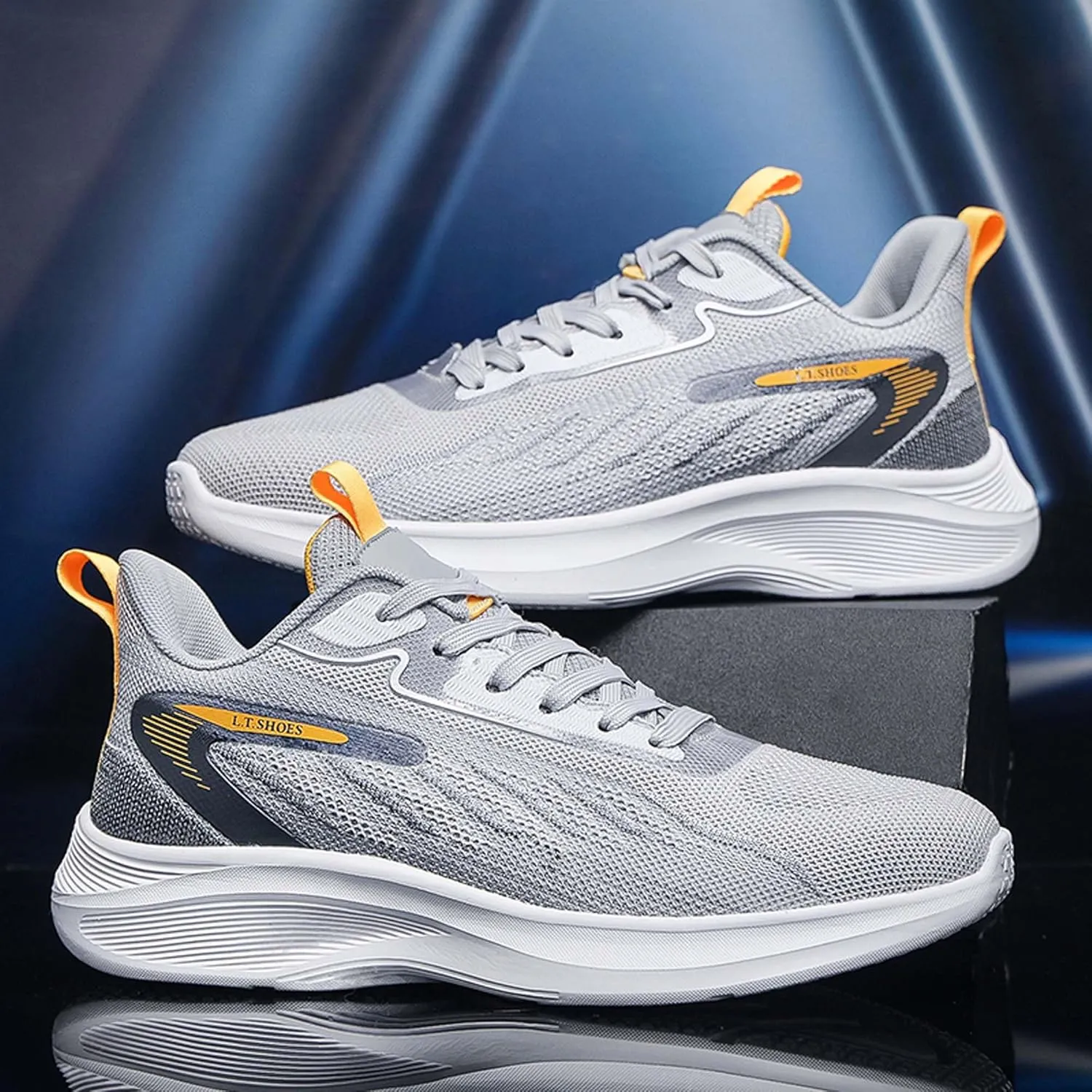 Men's Sneakers,Lightweight Running Shoes,Casual Sneakers,Indoor and Outdoor Sneakers Trainers,Soft Breathable Knitted Mesh,Non-Slip Shock Absorption,Men's Jogging Shoes,Daily Walking Shoes