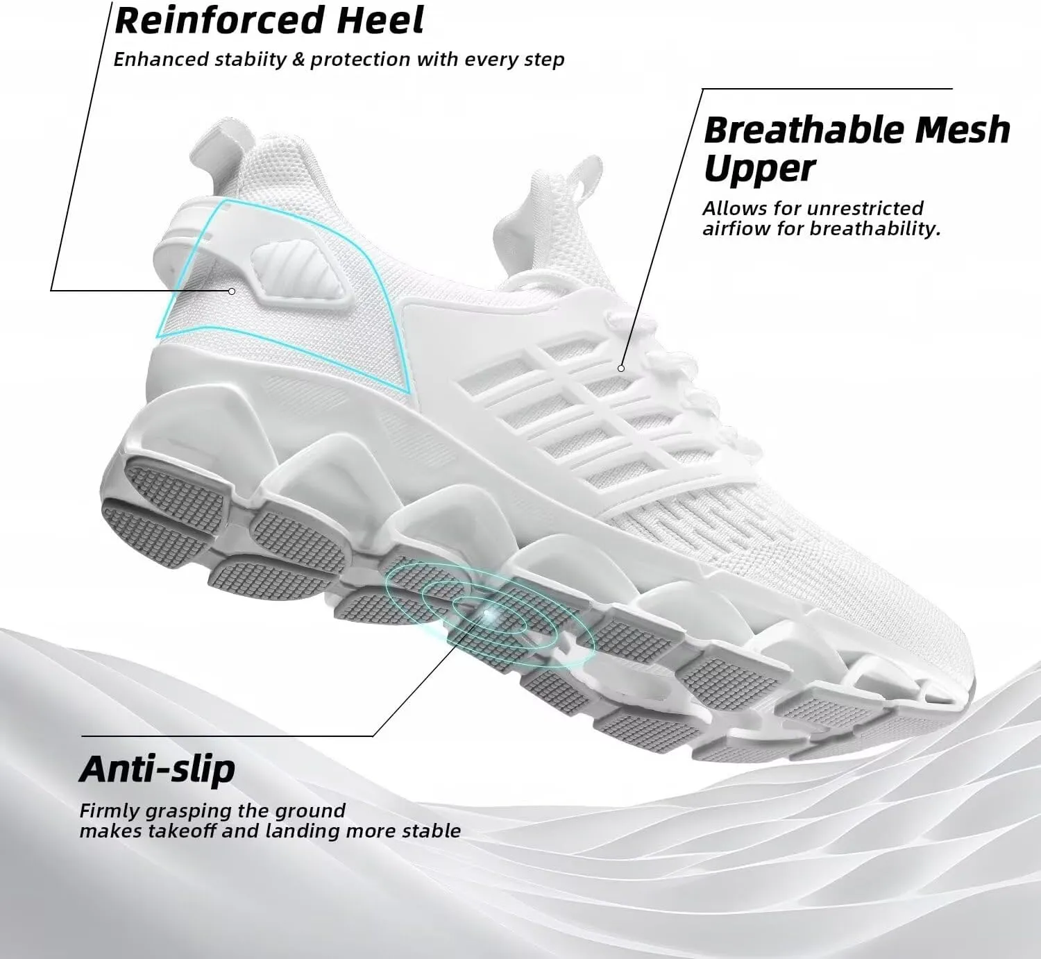 Mens Walking Shoes Slip on Blade Tennis Casual Fashion Trail Running Sneakers Comfort Non Slip Work Sport Athletic Trainers