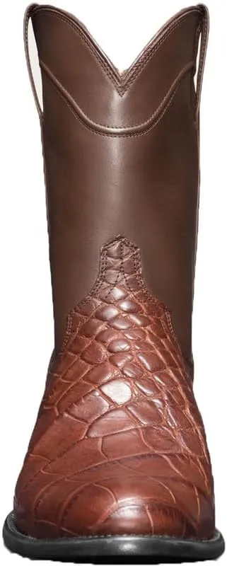 Men's Western Cowboy Boots Vintage Leather Casual Snake Print Mid Calf Boots Riding Boots Autumn Winter Men's Boots