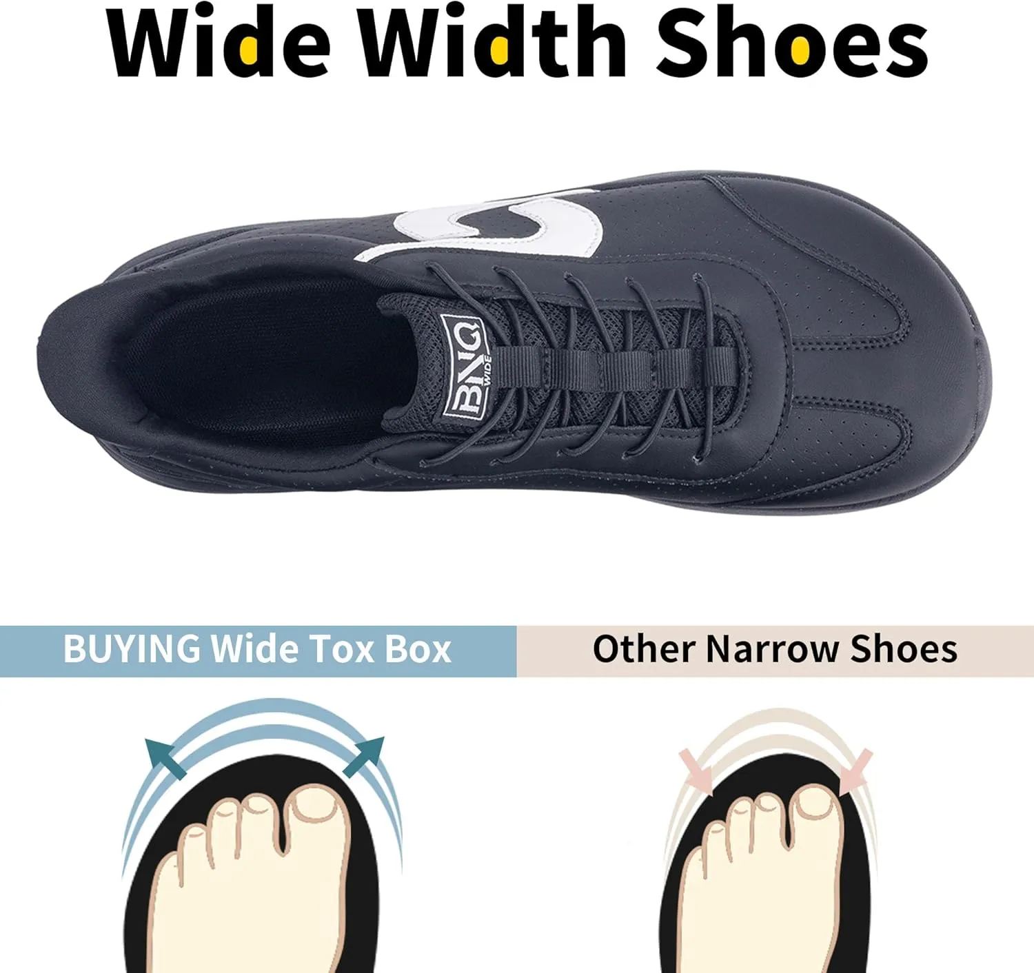 Mens Wide Toe Box Walking Shoes Arch Support Tennis Sneakers Zero Drop Minimalist Casual Shoes Size 7-12