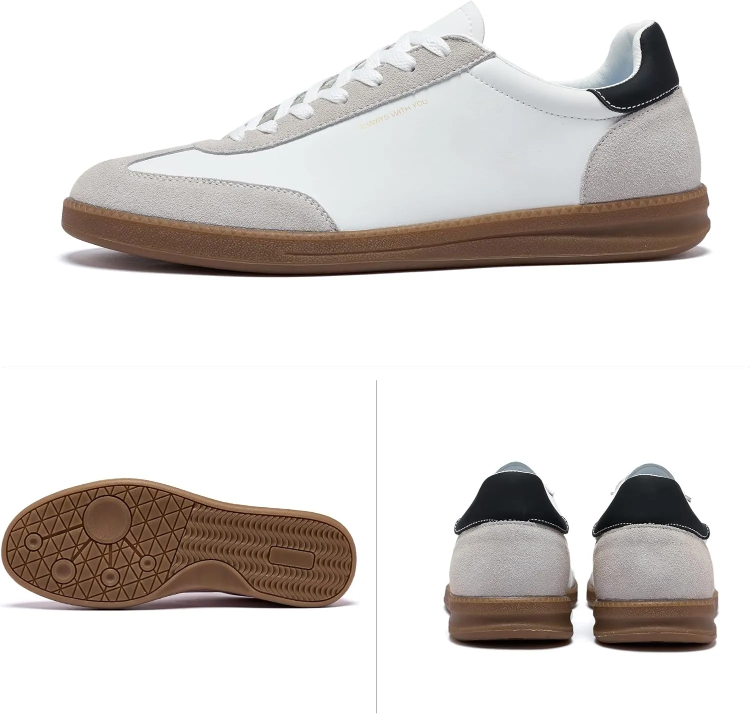 Men's Women's Fashion Sneakers Casual Leather Lace-up Sneakers Non-Slip Comfortable Casual Walking Shoes Breathable Non-Slip Running Tennis Outdoor Shoes