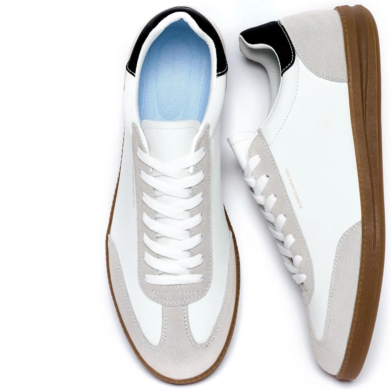 Men's Women's Fashion Sneakers Casual Leather Lace-up Sneakers Non-Slip Comfortable Casual Walking Shoes Breathable Non-Slip Running Tennis Outdoor Shoes