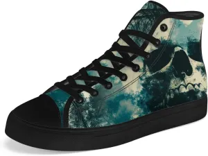 Men's Women's Skull High Top Canvas Shoes Gothic High Top Sneakers Lace Up Casual Shoes