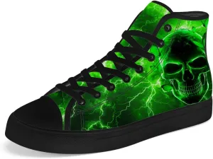Men's Women's Skull High Top Canvas Shoes Gothic High Top Sneakers Lace Up Casual Shoes