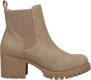 MIA Womens Jonna Round Toe Chelsea Casual Boots Ankle Mid Heel 2-3" - White