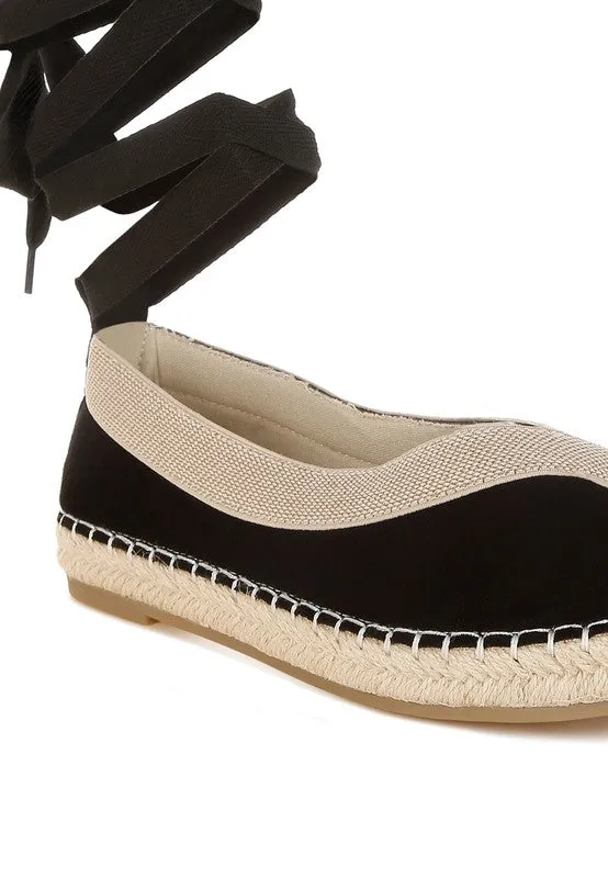 Microfiber Detachable Lace Espadrilles