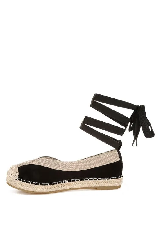 Microfiber Detachable Lace Espadrilles