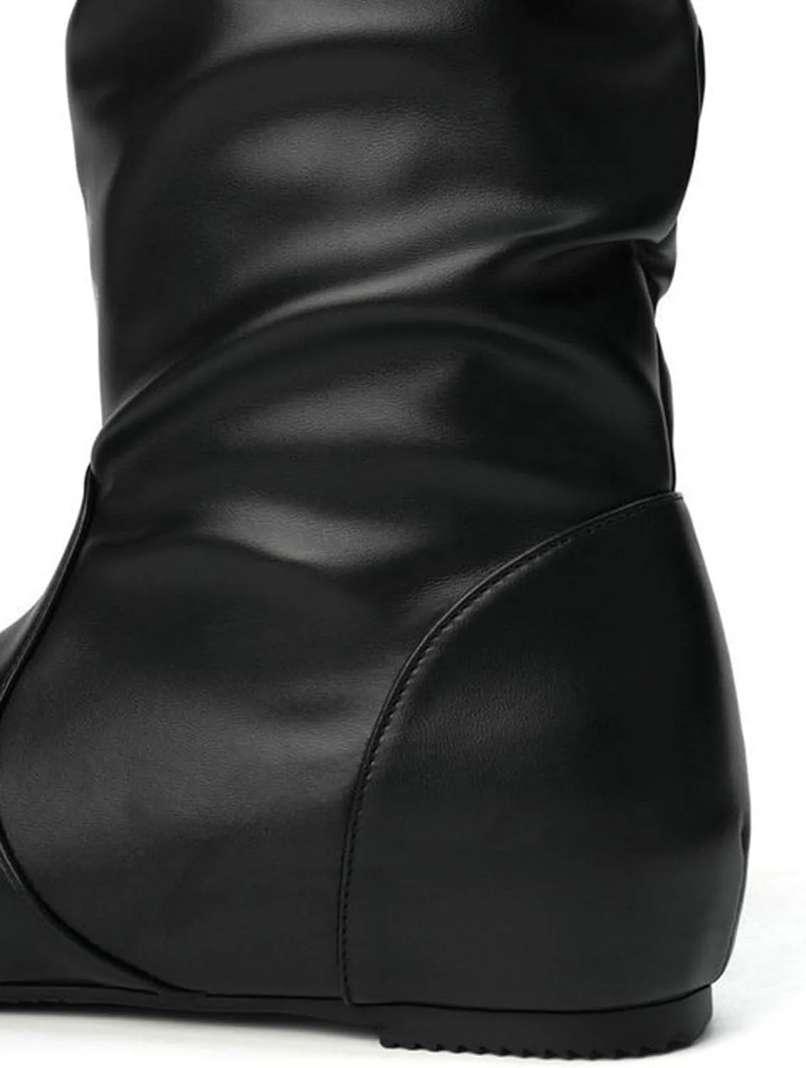 Mid Calf Booties for Women Fashion Office Leather Boots Almond Toe Western Cowgirl Cowboy Bootie Solid Casual Fall Short Boots