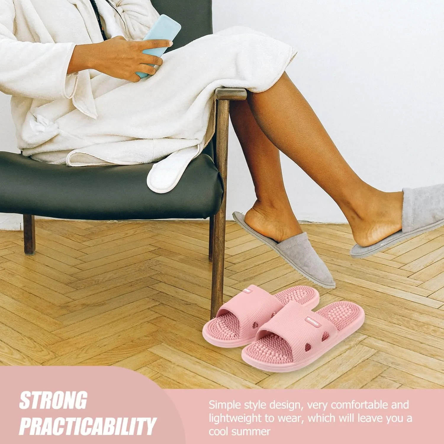 Milisten Mens House Slippers Foot Massage Slippers Summer Home Non- slip Elastic Unisex Sandals for Shower Indoor (, 36-37) Women House Slippers