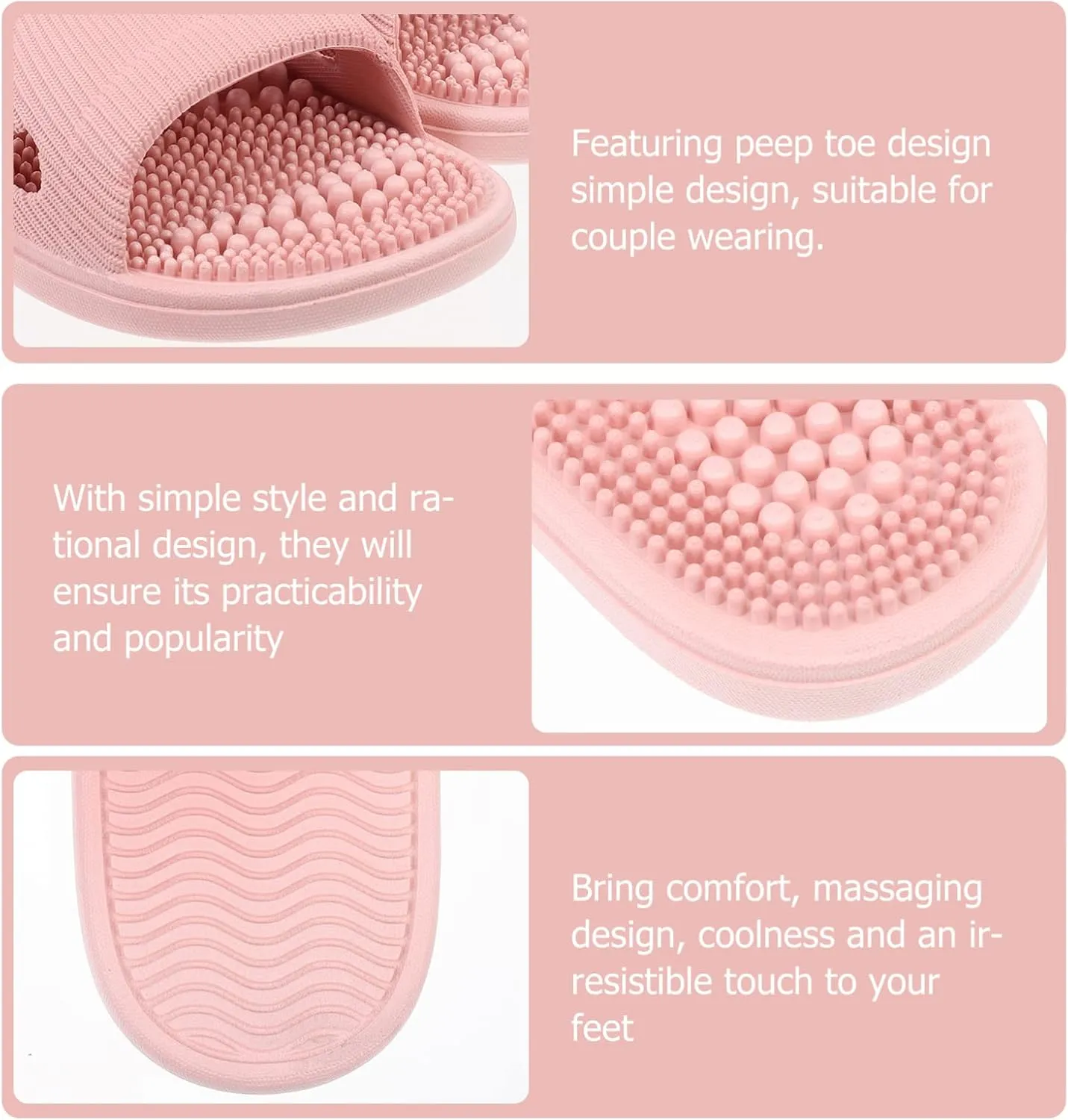 Milisten Mens House Slippers Foot Massage Slippers Summer Home Non- slip Elastic Unisex Sandals for Shower Indoor (, 36-37) Women House Slippers