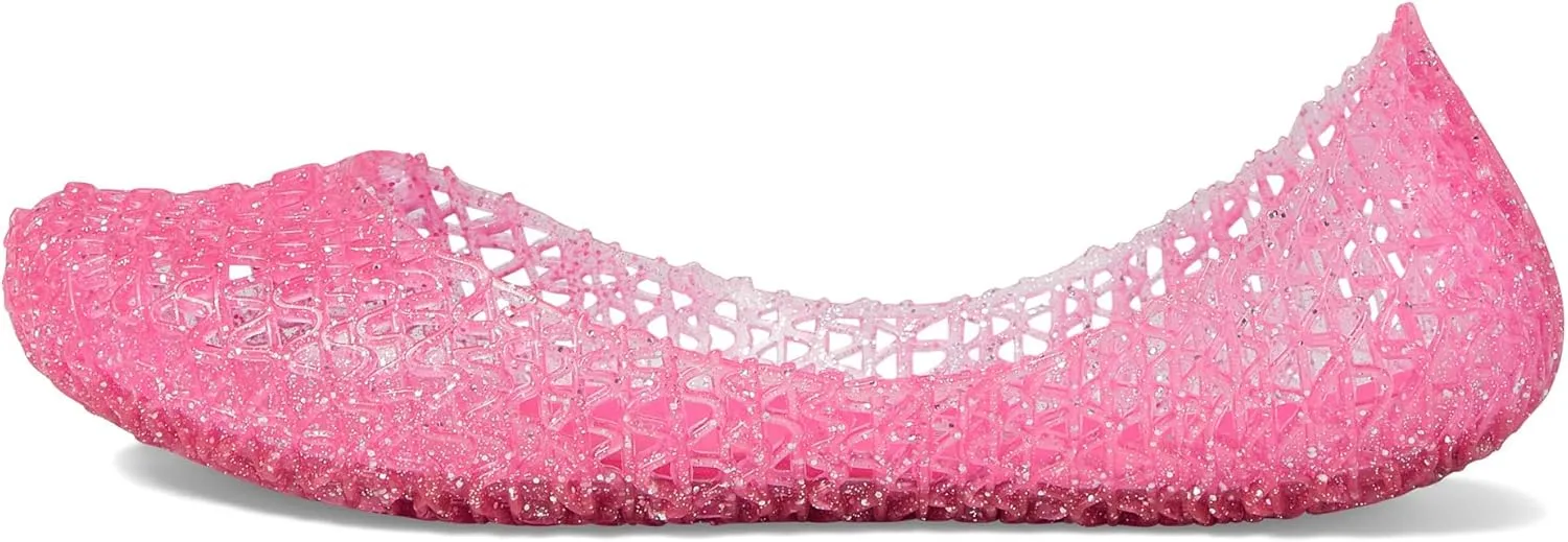 mini melissa Campana Papel Flats for Kids - Comfortable & Cute Closed-Toe Jelly Flat Shoes with Interwoven Cut-Out Design for Girls