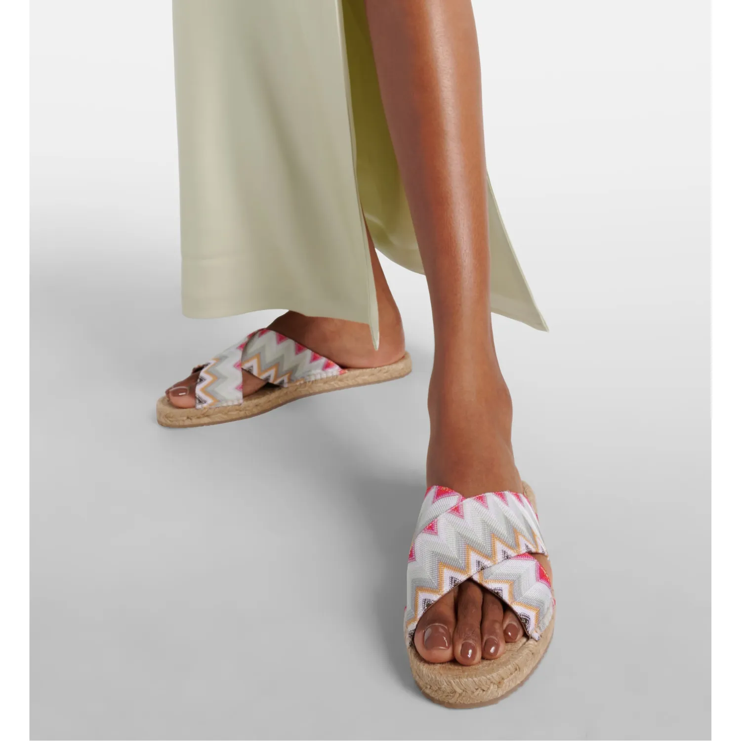 MISSONI ZIGZAG PRINT WOVEN SANDALS